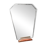 Miroir avec socle en bois