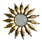 Miroir soleil mtal dor
