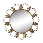 Miroir soleil, « oeil de sorcière » en laiton, attribué à la fabrique belge Miroir soleil, « oeil de sorcière » en laiton, attribué à la fabrique belge