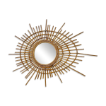 Miroir soleil ortf rotin années 60 Miroir soleil ortf rotin années 60