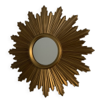 Miroir soleil en plastique dor, 1970