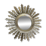 Miroir soleil en rsine dore 70 s