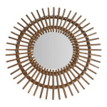 Miroir soleil rond en rotin, 1970