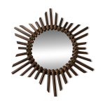 Miroir soleil en rotin