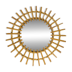 Miroir soleil rotin ann�es 60, vintage
