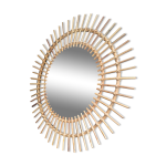 Miroir soleil en rotin vers 1960 de 72 cm de diamètre Miroir soleil en rotin vers 1960 de 72 cm de diamètre