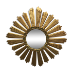 Miroir soleil, ?il de sorcire, en bois dor vers 1960 - 70