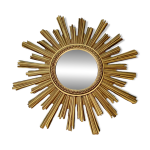 Miroir soleil sunburst ?il de sorcière en résine doré style mid - century Miroir soleil sunburst ?il de sorcière en résine doré style mid - century