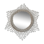 Miroir soleil vintage en rotin 42x49cm Miroir soleil vintage en rotin 42x49cm