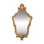 Miroir de style rococo - baroque franais en bois avec cadre dor