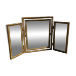 Miroir triptyque ancien style barbier coiffeuse