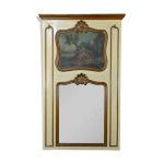 Miroir trumeau en bois peint, style louis xv fin xixe Miroir trumeau en bois peint, style louis xv fin xixe