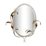 Miroir vgtal en fer forg style art dco, 1960
