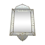 Miroir vénitien ancien avec gravures florales Miroir vénitien ancien avec gravures florales