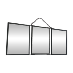 Miroir vintage 1940 triptyque barbier coiffeur bateau mer - 16 x 37 cm