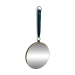 Miroir vintage 1960 oeil de sorci�re velours turquoise soleil - 24 x 54 cm