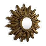 Miroir vintage 1960 soleil oeil de sorcire or - 27 cm