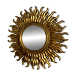 Miroir vintage 1960 soleil oeil de sorcire or bomb - 48 cm
