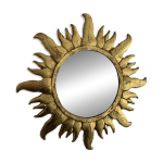 Miroir vintage 1960 soleil or rsine sorcire - 49 cm