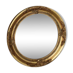 Miroir vintage baroque rond cadre dor dcor floral