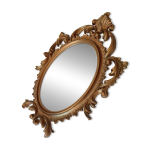 Miroir vintage italien baroque ovale Miroir vintage italien baroque ovale