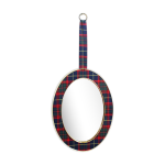 Miroir vintage laiton tissu �cossais