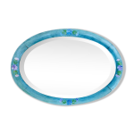 Miroir xix me cadre peint oval verre biseaut