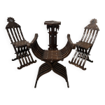 Mobilier de salon de style syrien en bois sculpt� xix si�cle