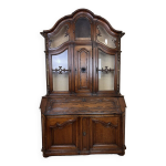 Monumental buffet bibliothque scriban a horloge poque xvii rgion ligeoise en chne sculpt