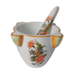 Mortier et pilon en faience