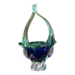 Murano : panier centre de table en verre souffl
