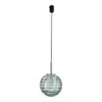 N° 2 sur 2 - élégante lampe suspension doria transparente et gris fumé années 60 70 N° 2 sur 2 - élégante lampe suspension doria transparente et gris fumé années 60 70