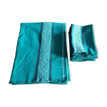 Nappe et 8 serviettes assorties basque verte ancienne
