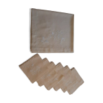 Nappe ancienne et 6 serviettes brodes  la main en lin