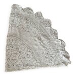 Nappe ancienne vintage crochet coton blanc ronde Nappe ancienne vintage crochet coton blanc ronde