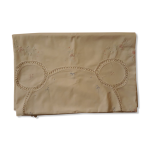 Nappe blanche brode avec dentelle & jours