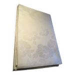 Nappe damasse blanche  motif de fleurs