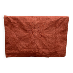 Nappe drap rideau lin ancien brodé main teint Nappe drap rideau lin ancien brodé main teint