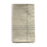 Nappe, écru, surpiqûres bleue / verte Nappe, écru, surpiqûres bleue / verte