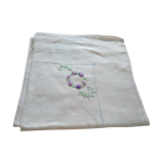 Nappe en lin brode main