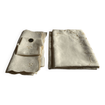 Nappe rectangulaire et serviettes brodes  la main