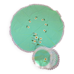 Nappe et serviettes rondes vintage