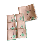 Nappe à thé brodée vintage et serviettes Nappe à thé brodée vintage et serviettes