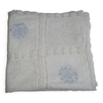 Nappe vintage blanche brode