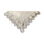 Napperon mouchoir en percale et dentelle fait main