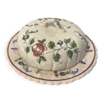 Nevers, cloche à fromage ou beurrier en faïence fleurie début xxème Nevers, cloche à fromage ou beurrier en faïence fleurie début xxème