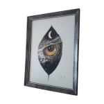 Oiseau de nuit  encre de chine crayon couleur