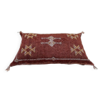 Oreiller en soie rouge, coussin sabra marocain, oreiller en soie de cactus fait main, coussin berbre ...