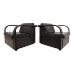 Otto zapf arcona ensemble de 2 fauteuils en cuir pour art collection