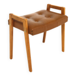 Ottoman scandinave en skaï, suède, 1950 Ottoman scandinave en skaï, suède, 1950